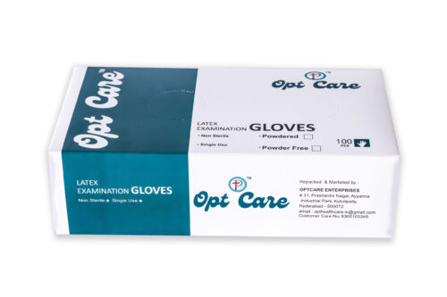 OptCare Latex Examination Gloves - 50 Pair Box, Powdered for Medical Professionals