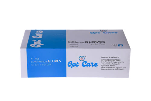 OptCare Nitrile Examination Gloves - 50 Pair Box Powder Free - Medical Grade Protection