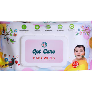 OptCare Baby Wet Wipes 80's Pack - Gentle Cleansing for Babies