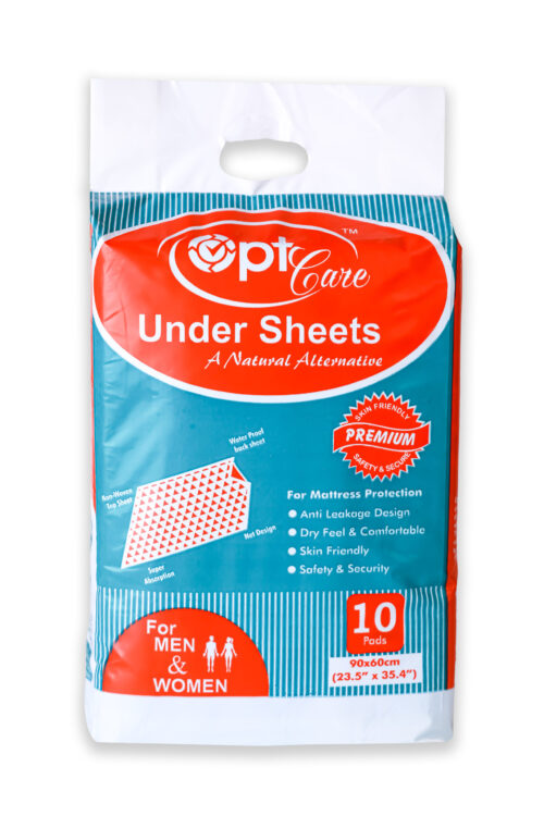 OptCare Underpad Sheet 10's Pack - Non-Woven Top Sheet, Waterproof Backsheet, Super Absorbent, Skin-Friendly Design