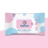 OptCare Antiseptic Bath Towelettes pack with 10 wipes, alcohol-free, paraben-free, and infused with Chlorhexidine Gluconate for smooth and moisturized skin.