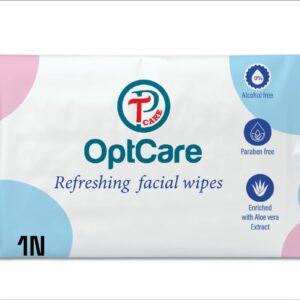 OptCare Refreshing Wet Wipes - alcohol-free, paraben-free, and enriched with aloe vera for a soothing and refreshing experience.