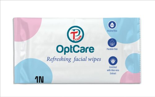 OptCare Refreshing Wet Wipes - alcohol-free, paraben-free, and enriched with aloe vera for a soothing and refreshing experience.